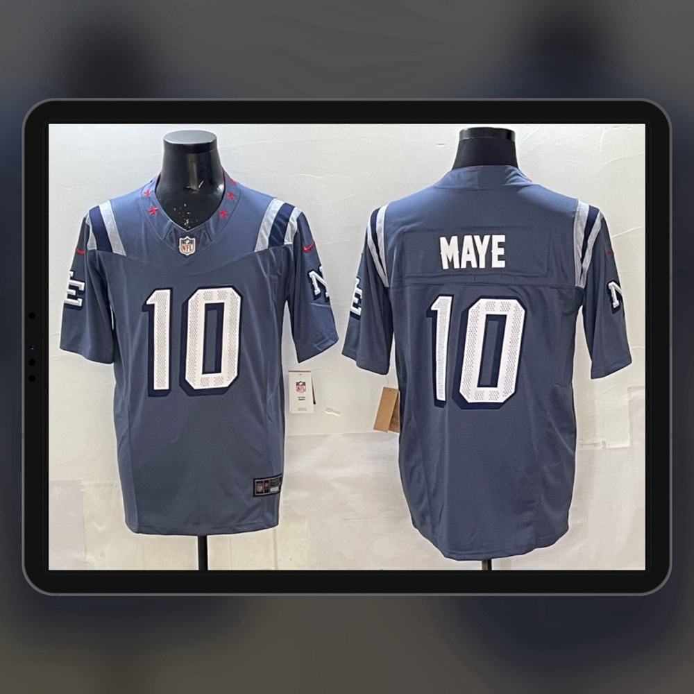 Men‘s New England Patriots #10 Drake Maye 2025 Rivalry Collection F.U.S.E Jersey